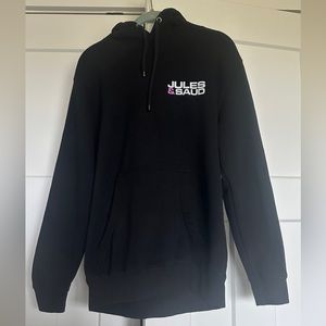Unisex Jules and Saud Fanjoy.co “Stay A1” Hoodie, Size Medium, Black/Pink